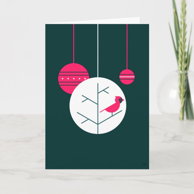 Red Kardinal Holiday Card Karte (Vorderseite)
