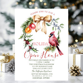 Red Kardinal Holly Berry Open House Einladung