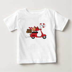 Red Kardinal Lovers on Scooter Baby T-shirt