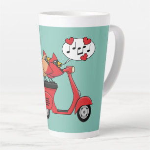 Red Kardinal Lovers on Scooter Milchtasse