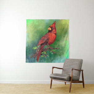 Red Kardinal Tapestry Wandteppich