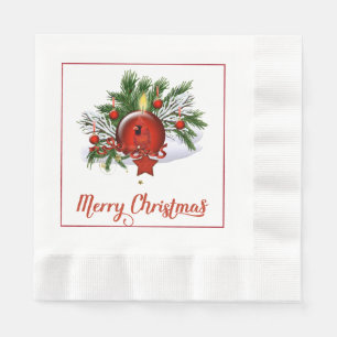 Red Kardinal Weihnachtsbuch Napkin Serviette