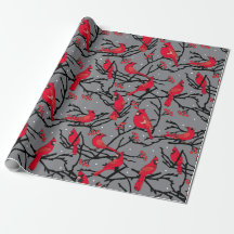 Red Kardinals Pattern Winter Woodland Weihnachten