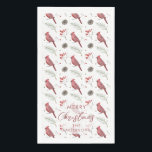 Red Kardinals und Winter Berries Custom Christmas Serviette<br><div class="desc">Mit unseren Watercolor Red Kardinals und Winter Berries Custom Christmas Paper Gästetücher - eine exquisite Ergänzung zu Ihrem Urlaubsstil. Mit diesen Gästetüchern aus Weihnachtszeit können Sie Ihre Feierlichkeiten noch angenehmer gestalten. Tauchen Sie ein in den festlichen Geist mit bezaubernden Aquarellrot-Kardinälen und Winterbeeren. Diese personalisierten Küchentücher aus Papier sorgen für ein...</div>