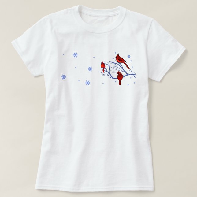 Red Kardinals Weihnachtsgeschenk T-Shirt (Design vorne)