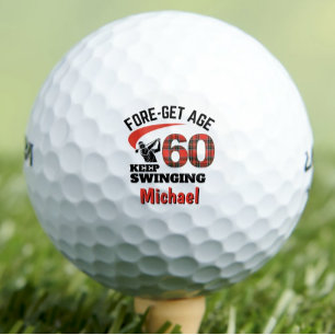 Red Kariert 60. Geburtstagsparty FORE-Get Age 60 Golfball