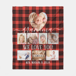 Red Kariert 8 Foto Collage Geschenk Personalisiert Fleecedecke