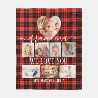 Red Kariert 8 Foto Collage Geschenk Personalisiert Fleecedecke