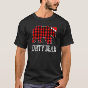 Red Kariert Aunty Bear Weihnachtsfeier Pajama Matc T-Shirt