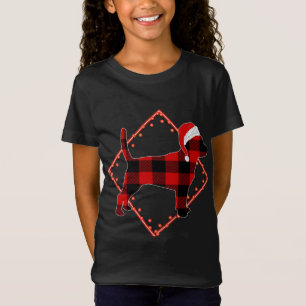 Red Kariert Beagle Dog Weihnachten Pajamas Familie T-Shirt
