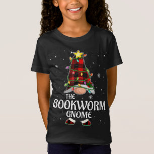 Red Kariert Bookworm Gnome Matching Christmas Paja T-Shirt