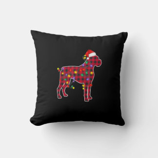 Red Kariert Boxer Dog Weihnachten Pajamas Familie  Kissen