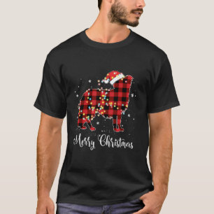 Red Kariert Buffalo Border Collie Frohe Weihnachte T-Shirt