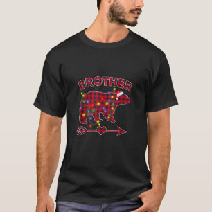 Red Kariert Buffalo Brother Bear Christmas Pajamas T-Shirt