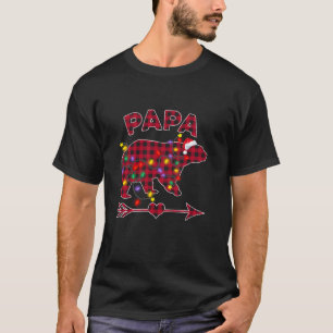 Red Kariert Buffalo Papa Bären Weihnachten Pajamas T-Shirt