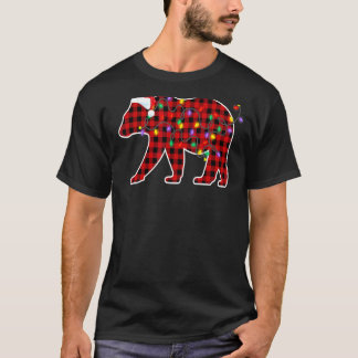 Red Kariert Buffalo Polar Bär Weihnachten Pajamas  T-Shirt