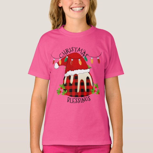 Red Kariert Buffalo Santa Christmas Pudding Unisex T-Shirt (Vorderseite)
