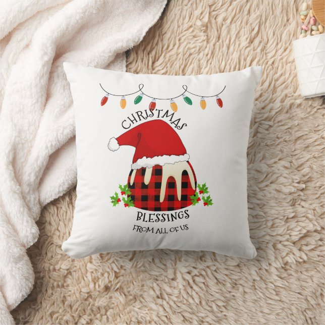 Red Kariert Buffalo Weihnachts Pudding Kissen (Decke)