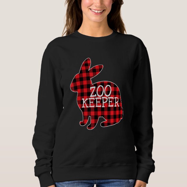 Red Kariert Bunny Grapho Zoo Keeper Matc Sweatshirt (Vorderseite)