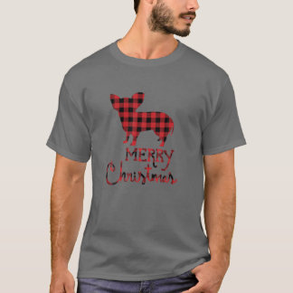 Red Kariert Chiweenie Lover Christmas Matching Fam T-Shirt