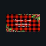 Red Kariert Christmas Address Label Adressaufkleber<br><div class="desc">Red Kariert Christmas Address Label</div>