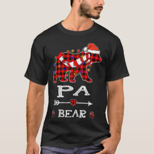 Red Kariert Christmas Pajama Family Pa Bear Christ T-Shirt