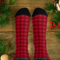 Red Kariert Cosy Strick Look Print - Ihr Name / Te