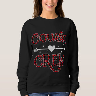 Red Kariert Cousin Crew Funny Family Matching Chri Sweatshirt