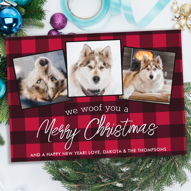 Red Kariert Custom Pet Foto Hund Lover Weihnachten (Von Creator hochgeladen)