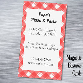 Red Kariert Custom Restaurant und Magnetkarte Magnetische Visitenkarte