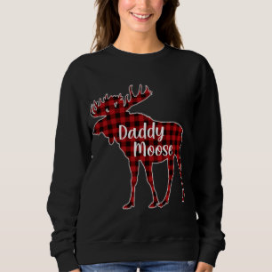 Red Kariert Daddy Moose Buffalo Matching Family Pa Sweatshirt