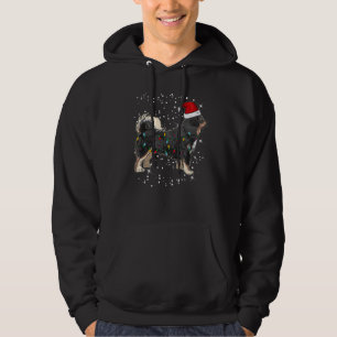 Red Kariert Dog Lights Christmas Buffalo Pajama Hoodie