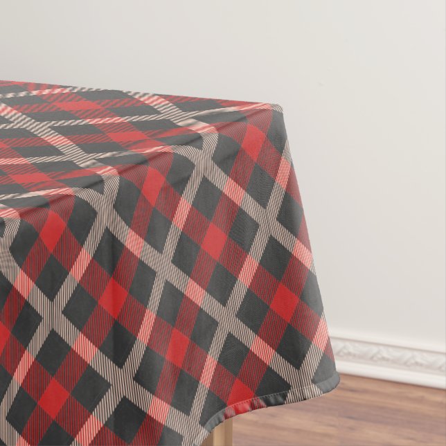 Red Kariert Flannel Lumberjack Design Tischdecke (Beispiel)