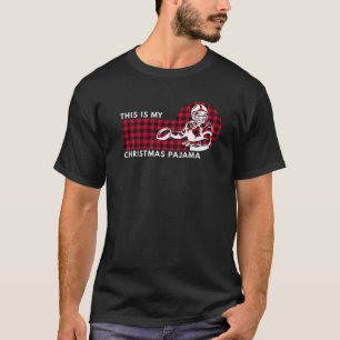 Red Kariert Football Player Das ist mein Weihnacht T-Shirt