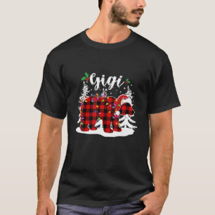 Red Kariert Gigi Bear Buffalo Family Pajama Christ T-Shirt