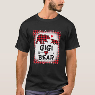 Red Kariert Gigi Bear Xmas Weihnachten Familie Wei T-Shirt