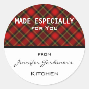 Red Kariert Jar Sticker