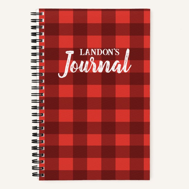 Red Kariert Journal-Notebook Notizbuch (Vorderseite)