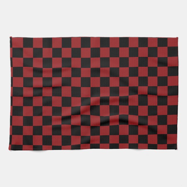 Red Kariert Kitetücher Geschirrtuch (Horizontal)