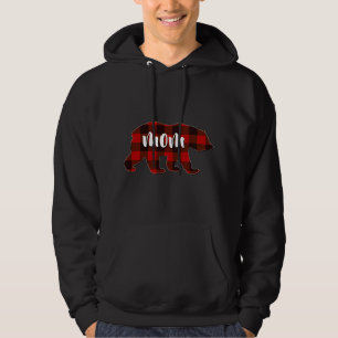 Red Kariert Mama Buffalo Matching Family Mama Paja Hoodie
