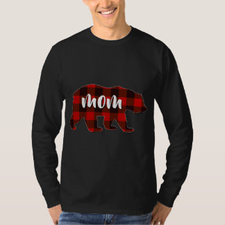 Red Kariert Mama Buffalo Matching Family Mama Paja T-Shirt