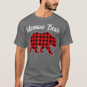 Red Kariert Memaw Bär Matching Buffalo Family Paja T-Shirt