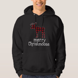 Red Kariert Mermoose Weihnachten Elche Liebhaber Hoodie