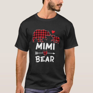 Red Kariert Mimi Bear Xmas Weihnachten Familie Wei T-Shirt