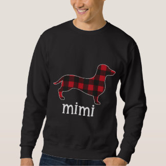 Red Kariert Mimi Dackel Frohe Weihnachts-Dackel Sweatshirt