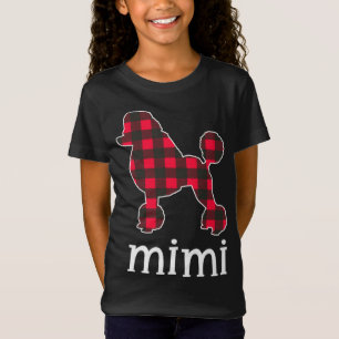 Red Kariert Mimi Oma Poodle Dog Christmas Matchi T-Shirt