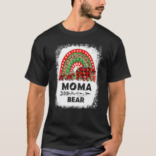 Red Kariert Moma Bär Weihnachtsraenbogen Pajama Ma T-Shirt