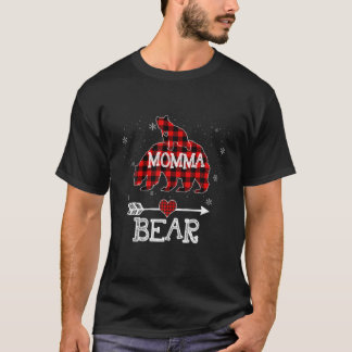 Red Kariert Momma Bear Baby Cub Matching Pajama Fa T-Shirt