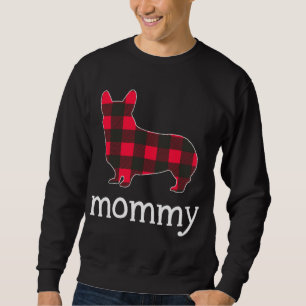 Red Kariert Mommy Corgi Christmas Matching Family Sweatshirt