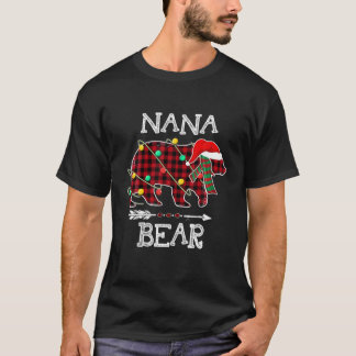 Red Kariert Nana Bear Matching Pajama Family Buffa T-Shirt